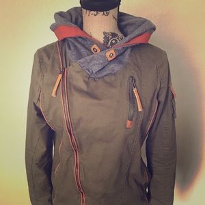 Anthropologie Youboya jacket w/ hoodie sz L